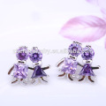 2018 wholesale zircon fashion earring love couple earrings